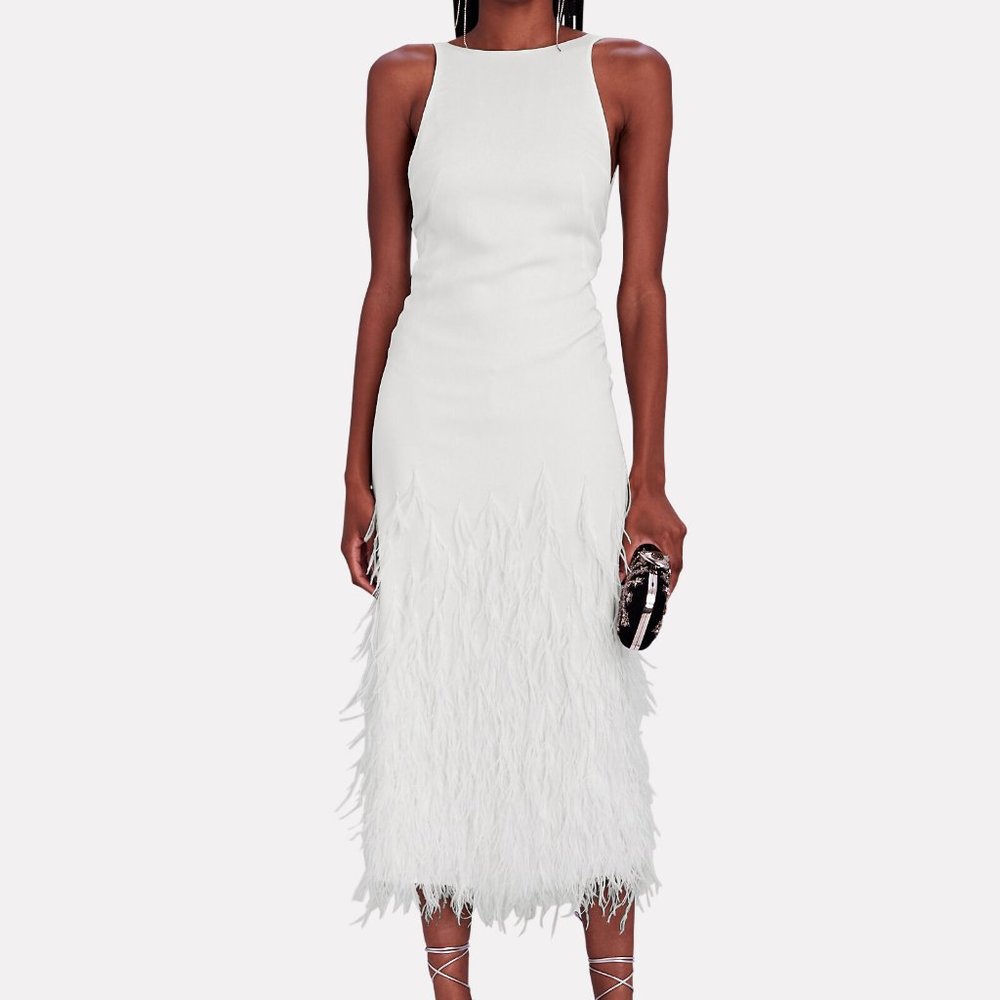 NWT Cult Gaia Aja Ostrich Feather Gown Dress